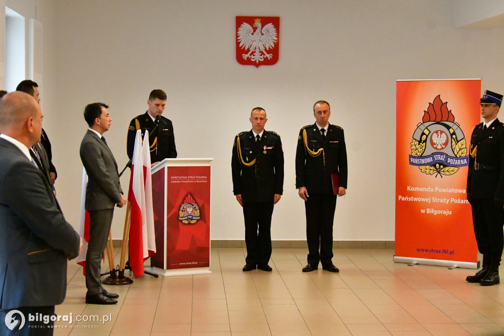 Uroczyste przejęcie obowiązków Komendanta Powiatowego PSP w Biłgoraju