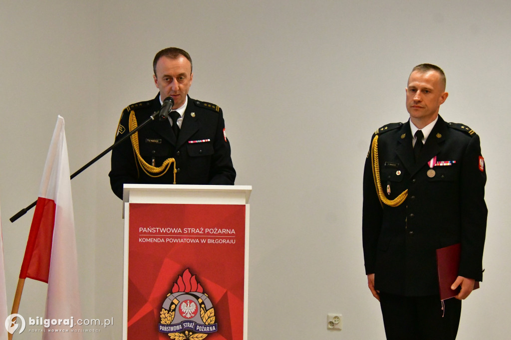 Uroczyste przejęcie obowiązków Komendanta Powiatowego PSP w Biłgoraju