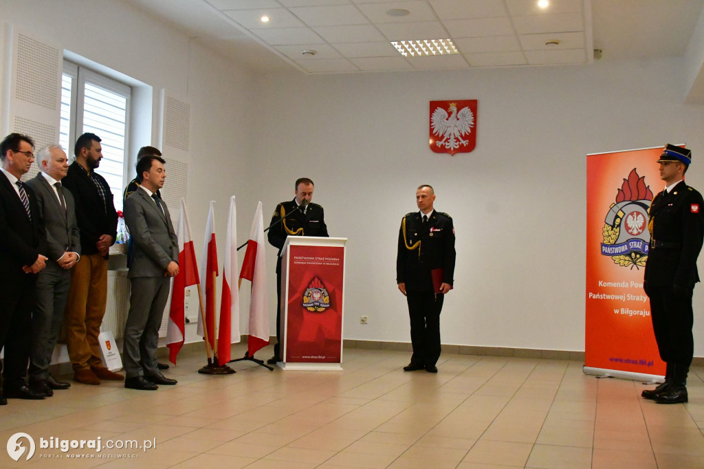Uroczyste przejęcie obowiązków Komendanta Powiatowego PSP w Biłgoraju