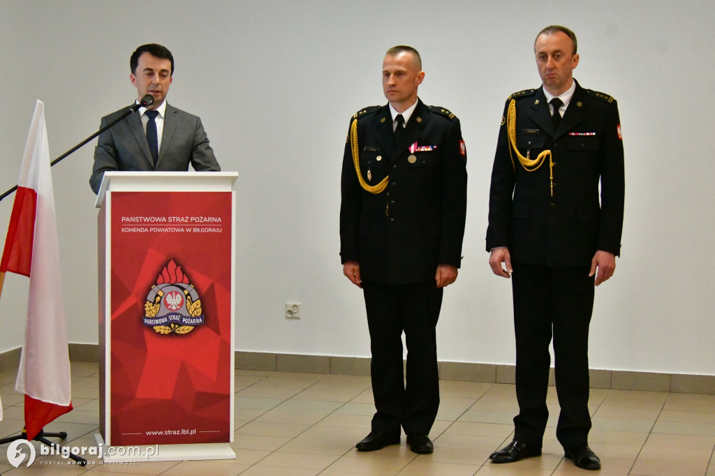 Uroczyste przejęcie obowiązków Komendanta Powiatowego PSP w Biłgoraju