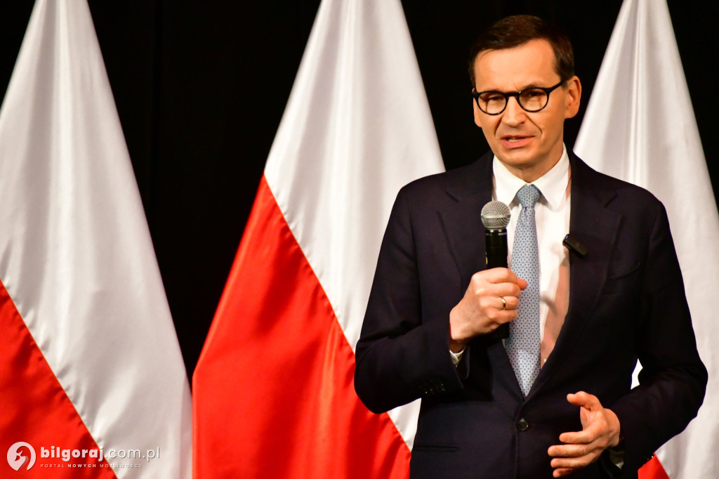 Morawiecki, Czarnek i Obajtek w Biłgoraju