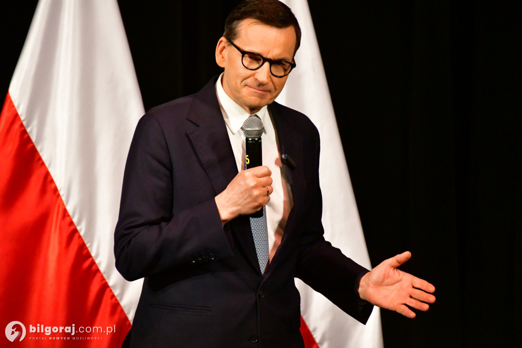 Morawiecki, Czarnek i Obajtek w Biłgoraju