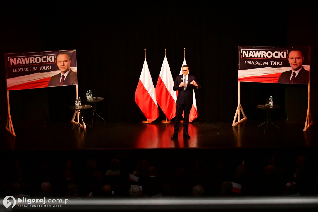 Morawiecki, Czarnek i Obajtek w Biłgoraju