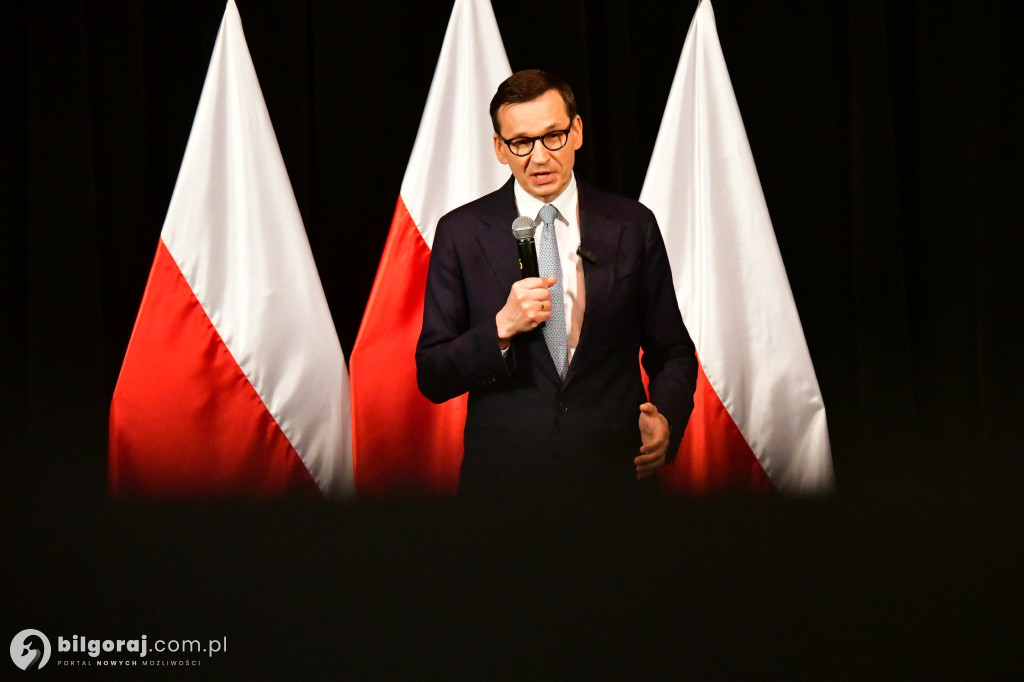 Morawiecki, Czarnek i Obajtek w Biłgoraju