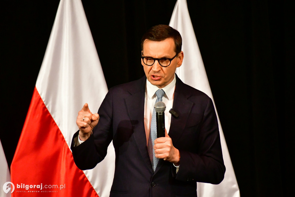 Morawiecki, Czarnek i Obajtek w Biłgoraju