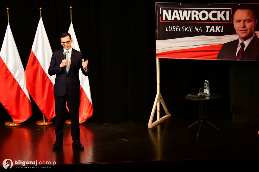 Morawiecki, Czarnek i Obajtek w Biłgoraju