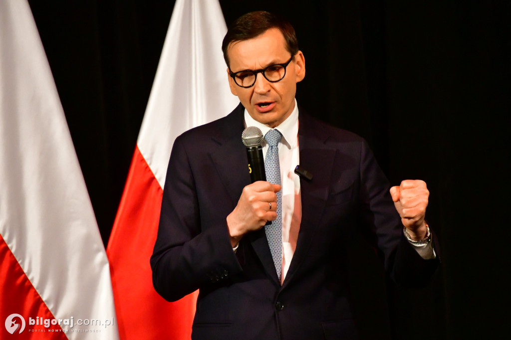 Morawiecki, Czarnek i Obajtek w Biłgoraju
