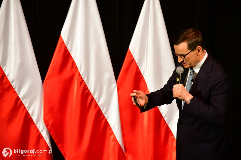 Morawiecki, Czarnek i Obajtek w Biłgoraju