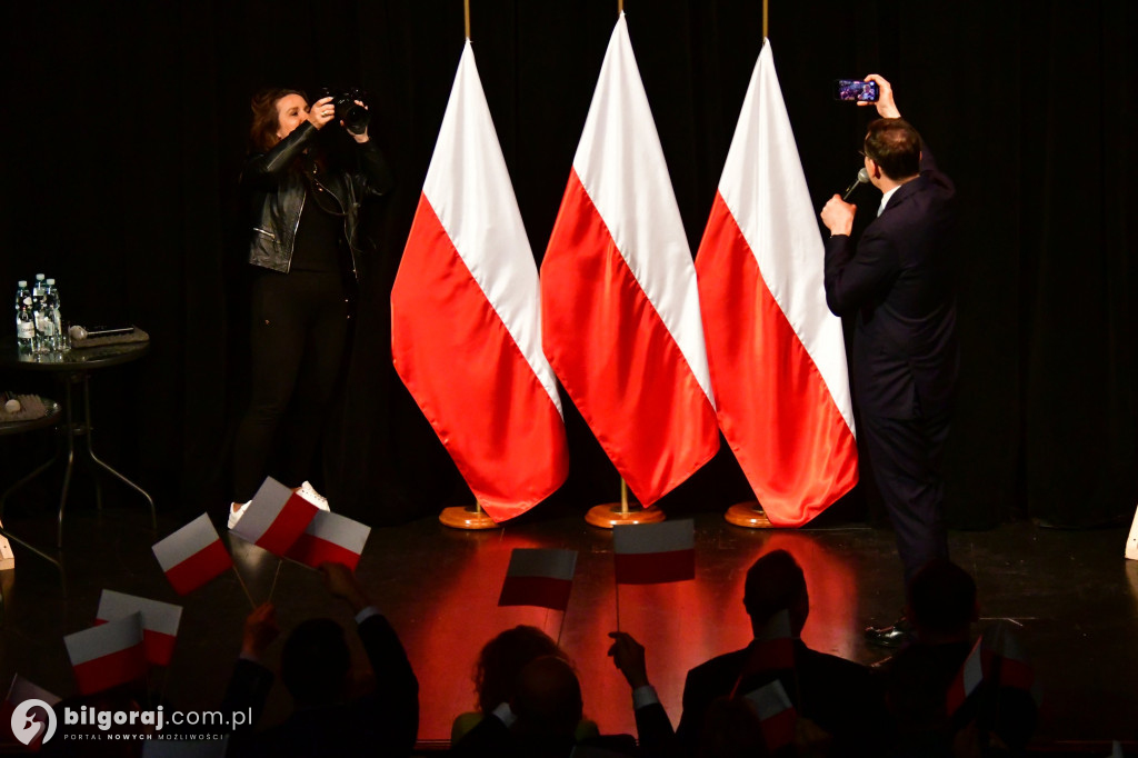 Morawiecki, Czarnek i Obajtek w Biłgoraju