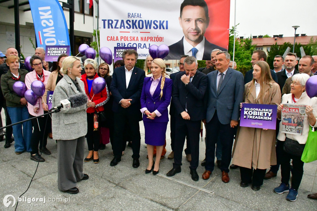 Zachęcali by głosować na Rafała Trzaskowskiego. W centrum miasta zorganizowali konferencję