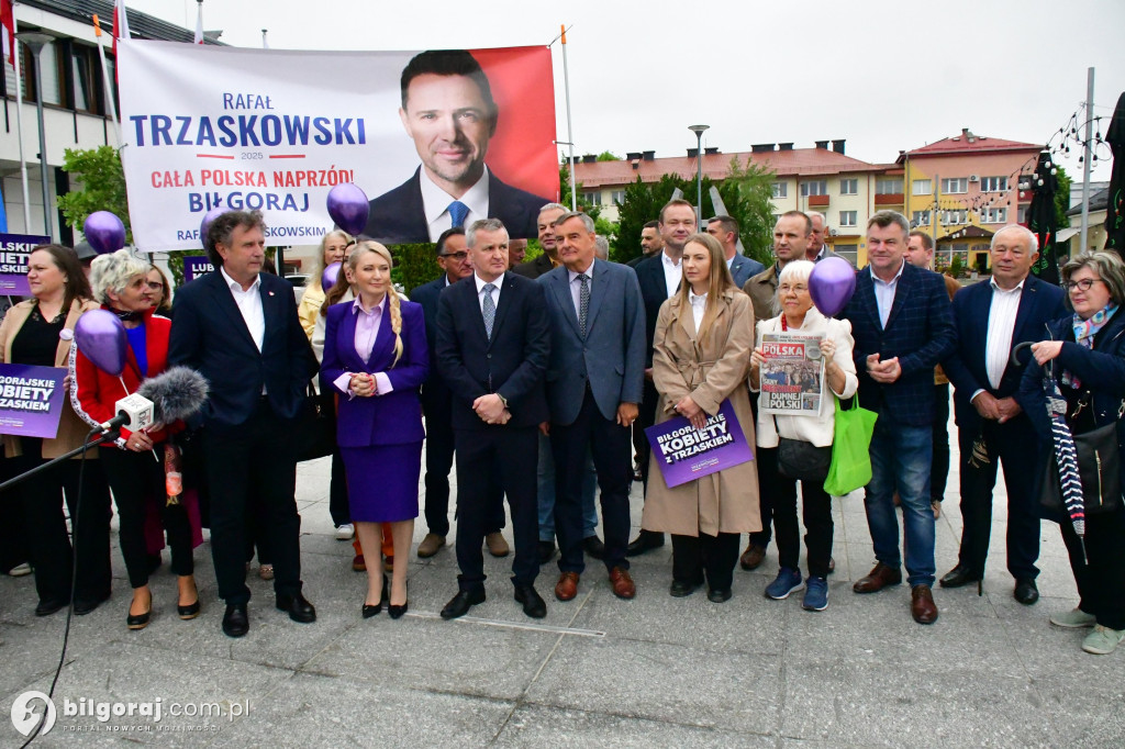 Zachęcali by głosować na Rafała Trzaskowskiego. W centrum miasta zorganizowali konferencję