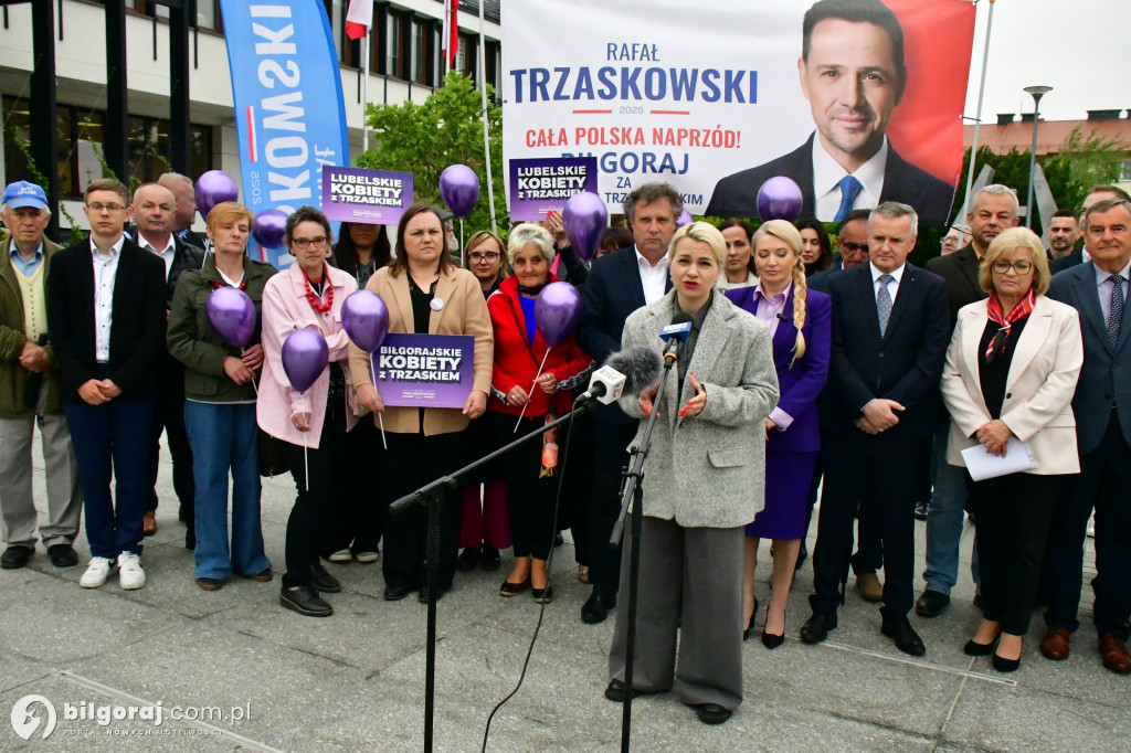 Zachęcali by głosować na Rafała Trzaskowskiego. W centrum miasta zorganizowali konferencję