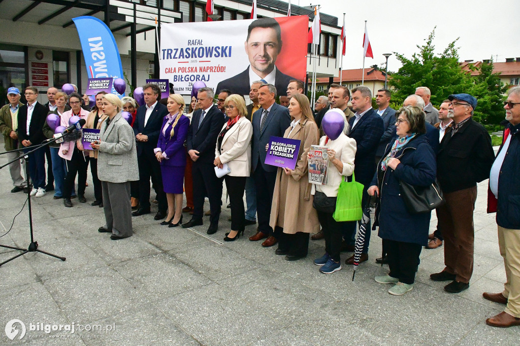 Zachęcali by głosować na Rafała Trzaskowskiego. W centrum miasta zorganizowali konferencję