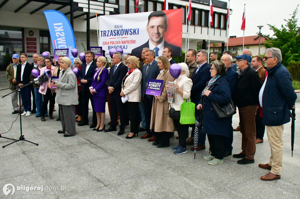 Zachęcali by głosować na Rafała Trzaskowskiego. W centrum miasta zorganizowali konferencję