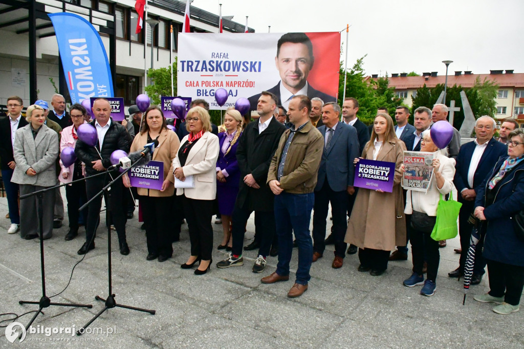 Zachęcali by głosować na Rafała Trzaskowskiego. W centrum miasta zorganizowali konferencję