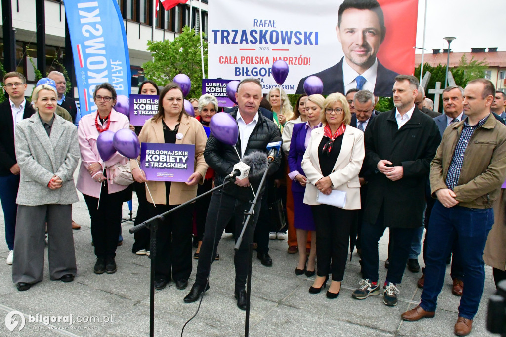 Zachęcali by głosować na Rafała Trzaskowskiego. W centrum miasta zorganizowali konferencję