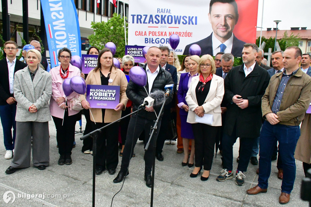 Zachęcali by głosować na Rafała Trzaskowskiego. W centrum miasta zorganizowali konferencję