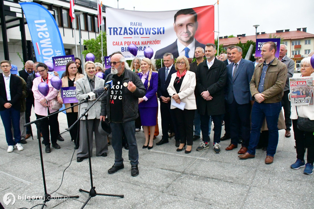 Zachęcali by głosować na Rafała Trzaskowskiego. W centrum miasta zorganizowali konferencję