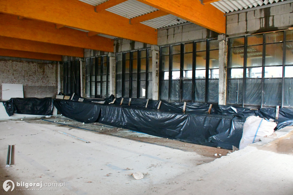 Zaawansowanie robót na II etapie modernizacji Krytej Pływalni w Biłgoraju