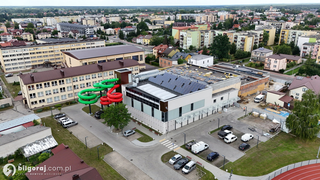 Kryta Pływalnia w Biłgoraju - postęp prac z lotu ptaka
