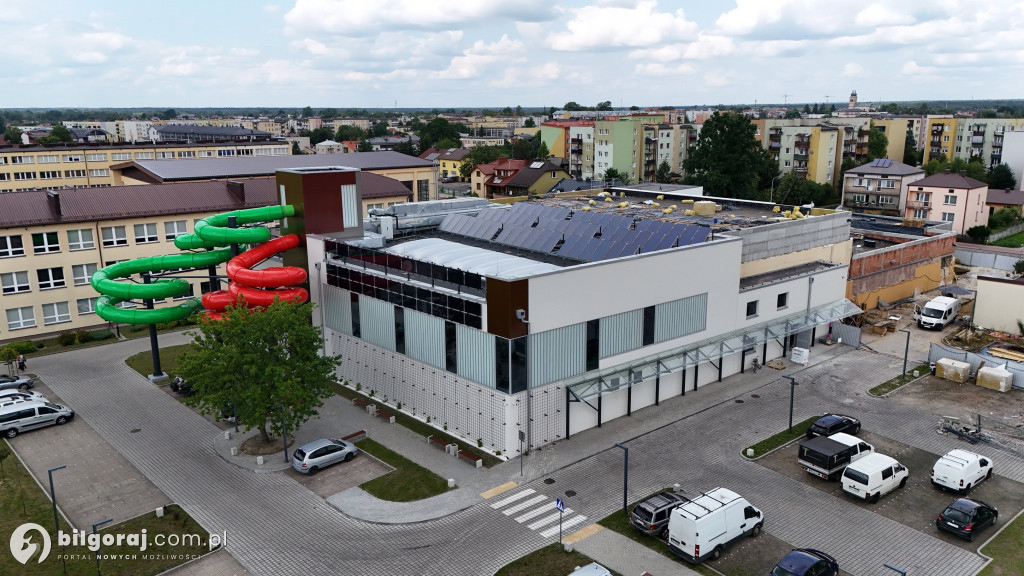 Kryta Pływalnia w Biłgoraju - postęp prac z lotu ptaka