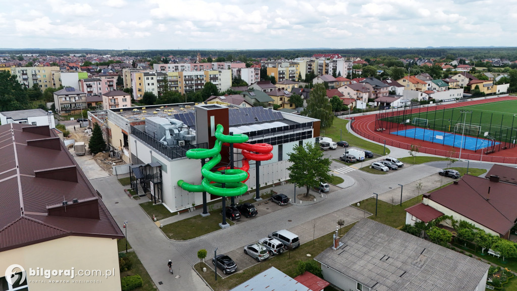Kryta Pływalnia w Biłgoraju - postęp prac z lotu ptaka