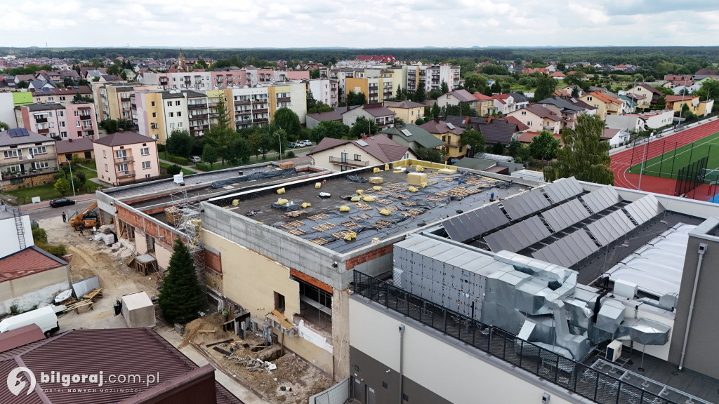 Kryta Pływalnia w Biłgoraju - postęp prac z lotu ptaka