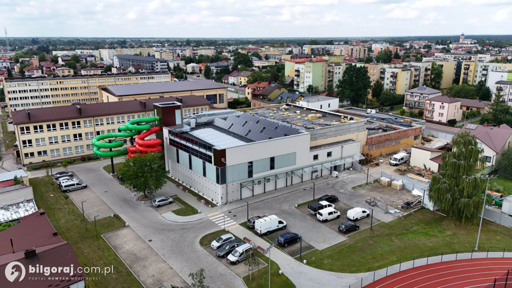 Kryta Pływalnia w Biłgoraju - postęp prac z lotu ptaka