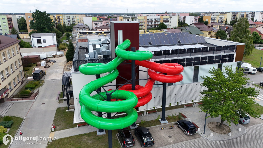 Kryta Pływalnia w Biłgoraju - postęp prac z lotu ptaka