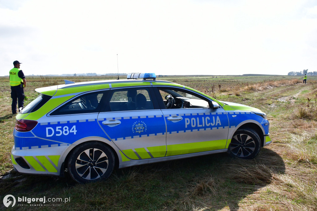 Przymiarki. Szczątki drona zabezpiecza Policja i ŻW