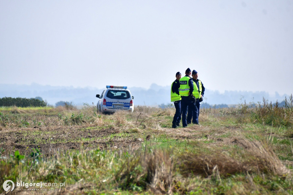 Przymiarki. Szczątki drona zabezpiecza Policja i ŻW