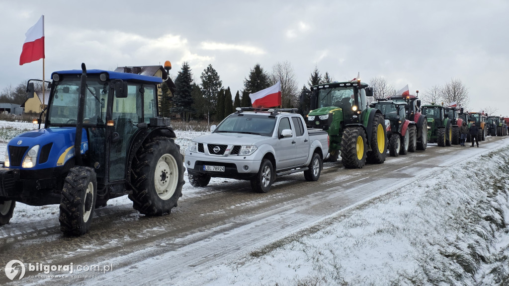 Demonstracja zamiast blokad. Rolnicy z Ziemi Biłgorajskiej protestują