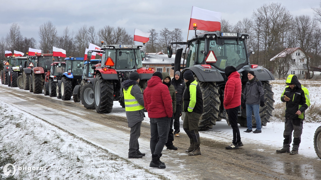 Demonstracja zamiast blokad. Rolnicy z Ziemi Biłgorajskiej protestują
