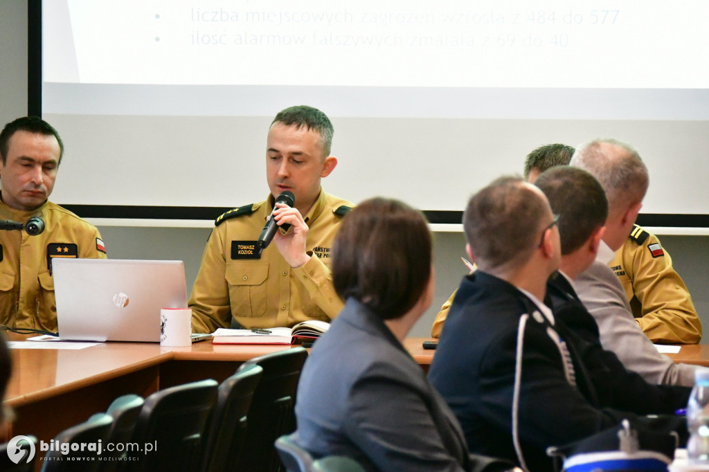 Odprawa strażacka w KP PSP w Biłgoraju