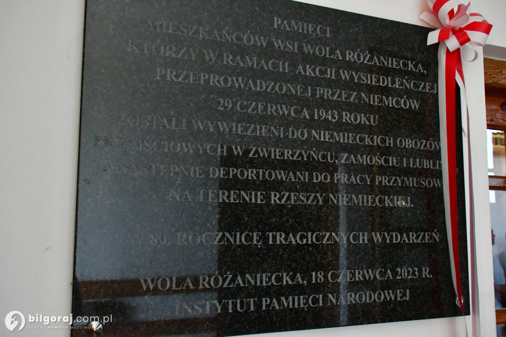 83. rocznica wysiedlenia Woli Różanieckiej