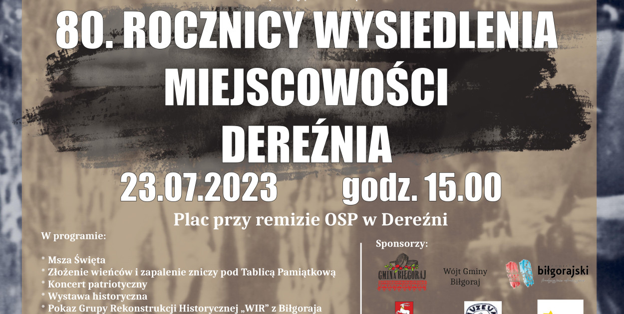 80. rocznica wysiedlenia wsi Dereźnia