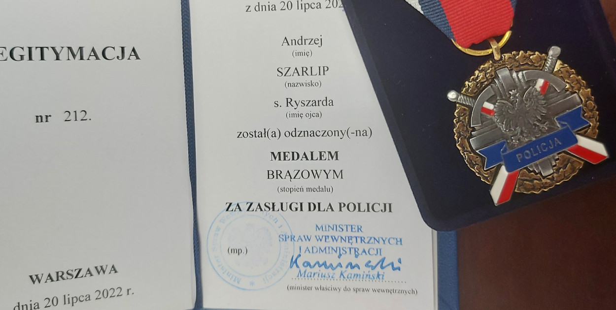 Starosta odznaczony przez ministra spraw wewnętrznych