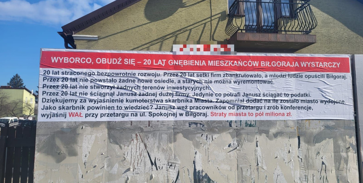 Jest nowy baner. Co tym razem zarzucane jest władzom Biłgoraja?