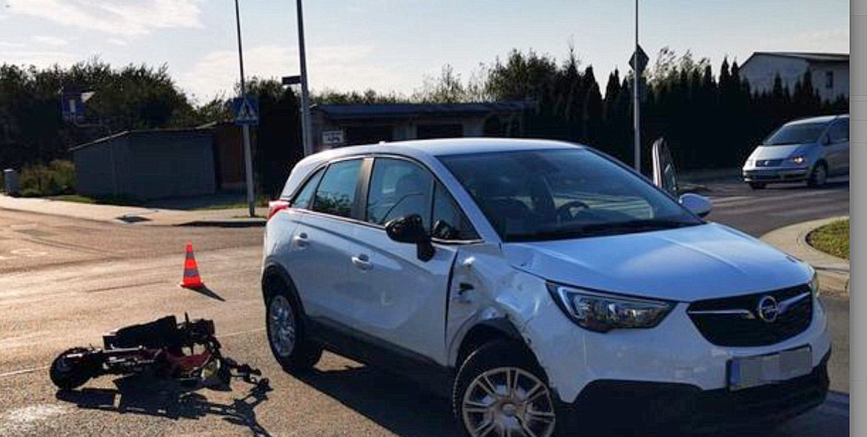 Wypadek z udziałem hulajnogi elektrycznej i Opla