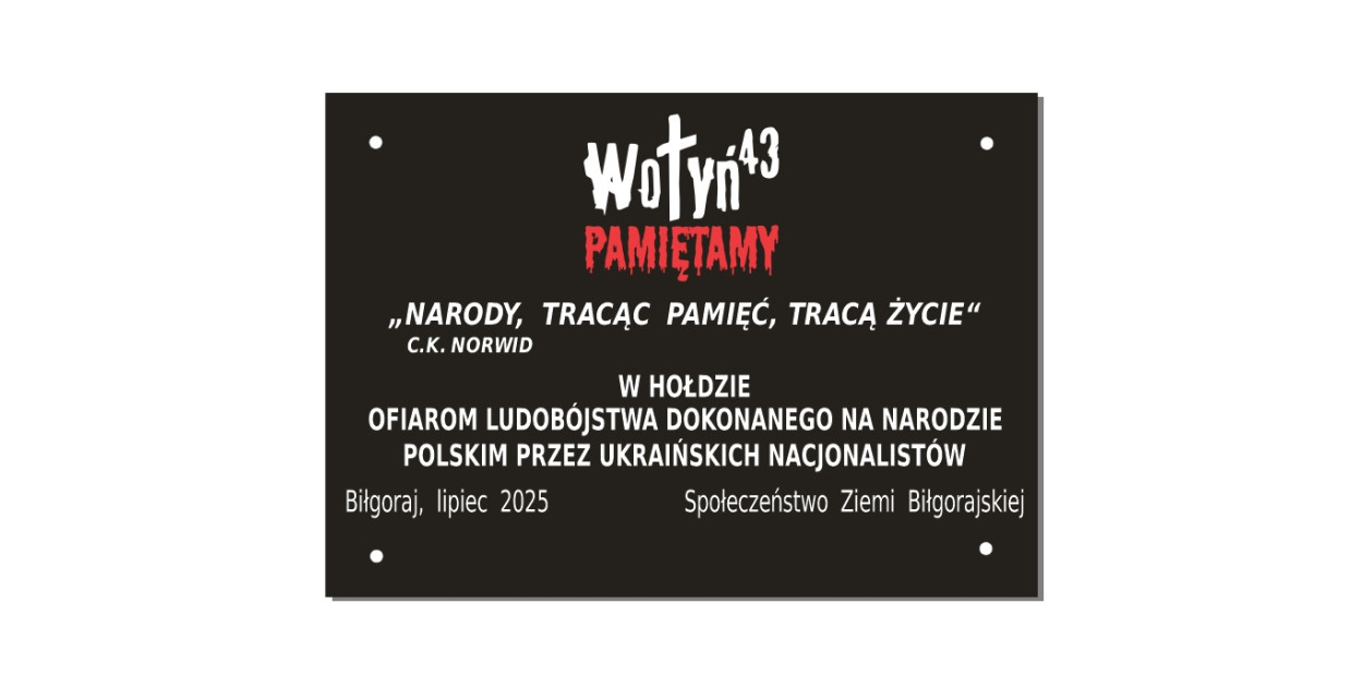 Uczczą pamięć ofiar rzezi wołyńskiej. Przed Starostwem Powiatowym w Biłgoraju stanie pomnik