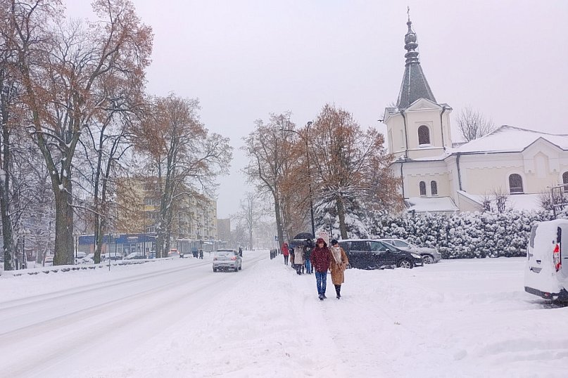 Tak Biłgoraj wygląda w zimowej aurze