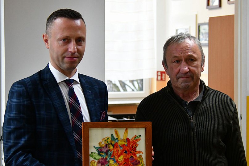 Marszałek Michał Mulawa na spotakniu w WTZ Biszcza