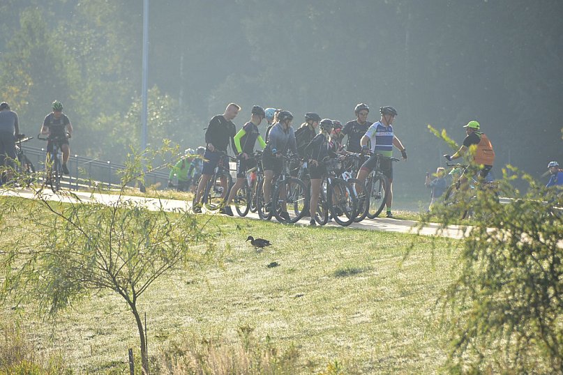 Rowerzyści na szlaku Jastrzębia Zdebrz