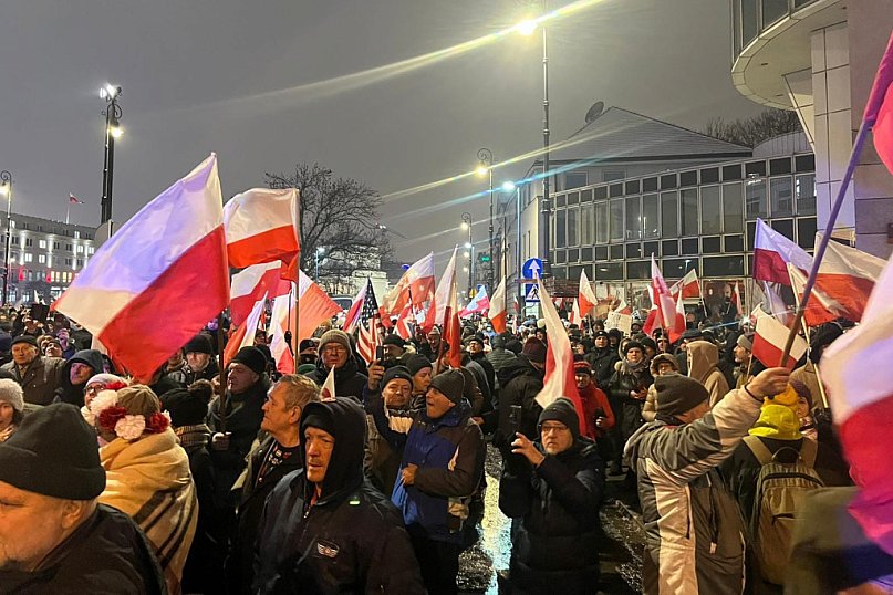 Protest Wolnych Polaków w Warszawie