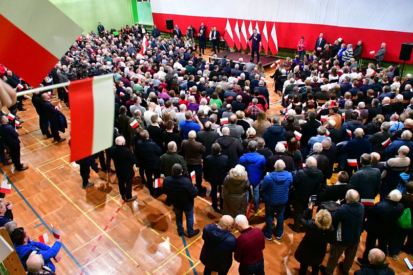 Karol Nawrocki w Biłgoraju. Kandydat na Prezydenta RP spotkał się z mieszkańcami