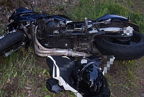 Wypadek motocyklisty i cyklisty-52997