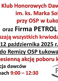 ŁUKOWA: Akcja poboru krwi