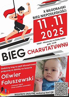 Biało-czerwone serce dla Oliwiera: Biłgoraj łączy bieg niepodległości z pomocą