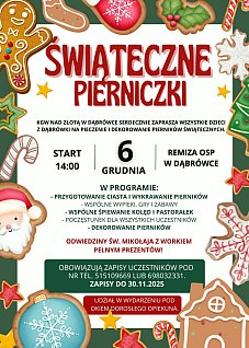 DĄBRÓWKA: Wizyta św. Mikołaja i pieczenie pierników