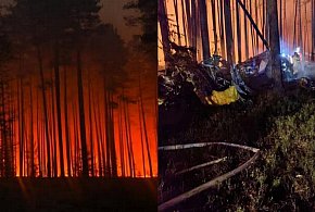 Katastrofa podczas gaszenia lasu. Samolot gaśniczy spadł pod Józefowem (VIDEO)